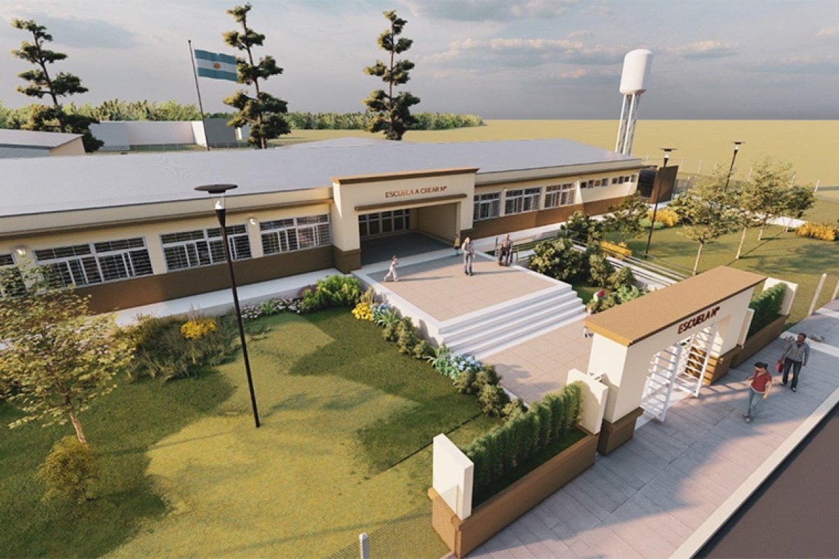 Maqueta de la nueva escuela primaria para Larroque.