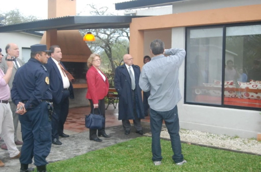 Roldán en la visita judicial en el lugar de los hechos