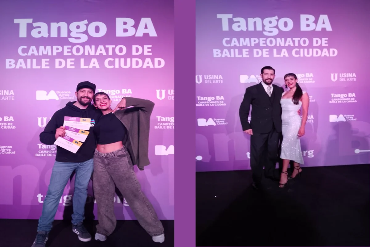 La pareja tanguera en la presentación del Certamen