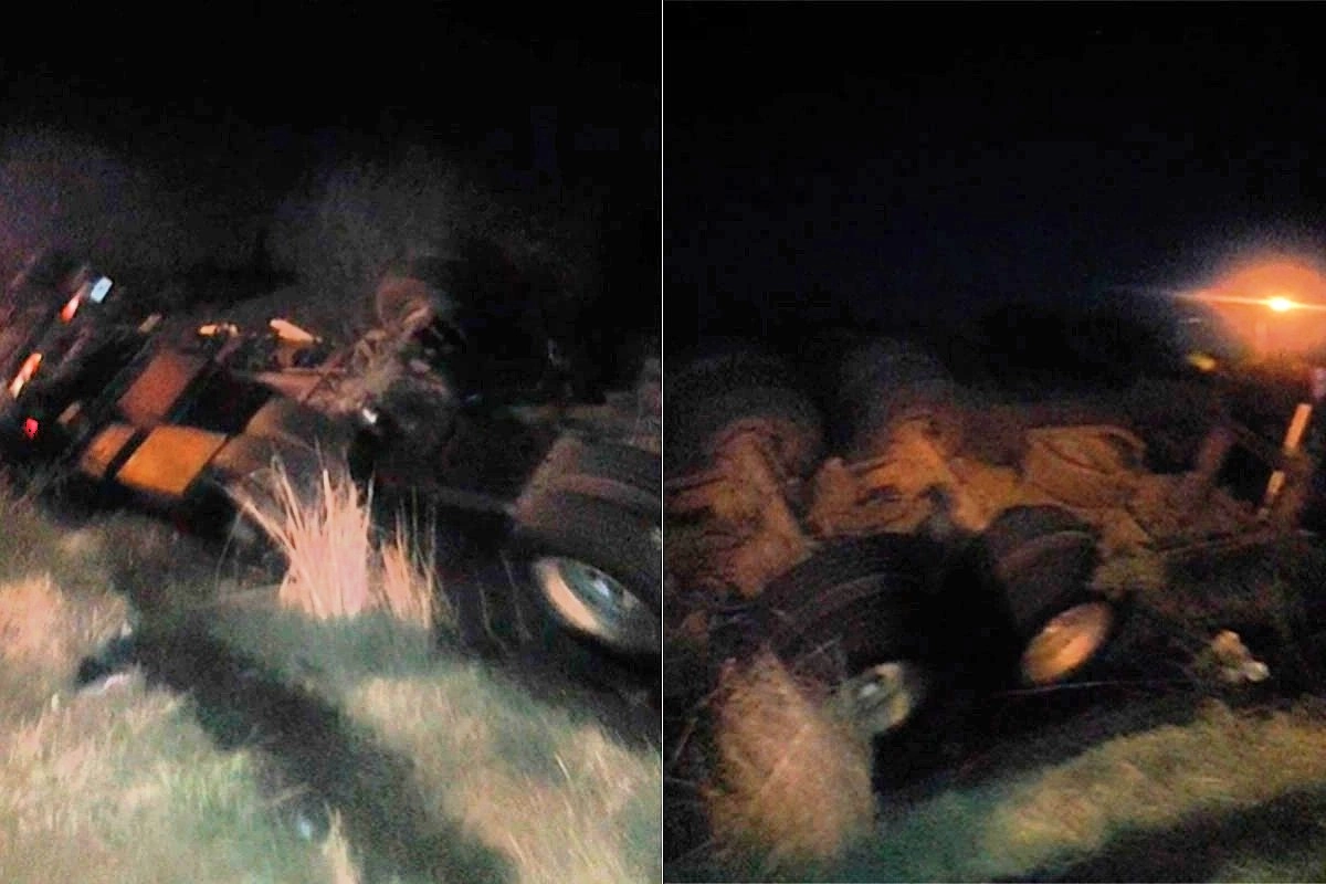 El vuelvo de un cami&oacute;n en Chajar&iacute;