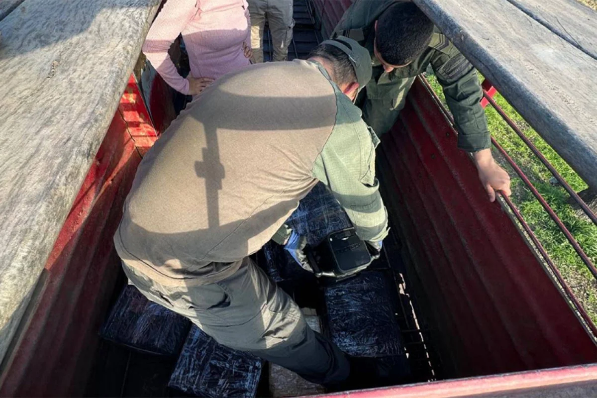 Cocaína en un camión. Foto: Gendarmería Nacional