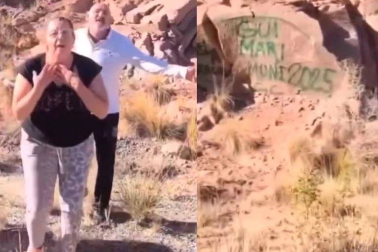 Identificaron a turistas que vandalizaron un paisaje natural en Mendoza