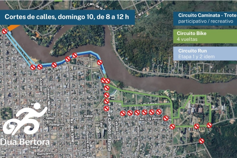 Así serán los cortes de tránsito por el Duatlón del Instituto Bértora