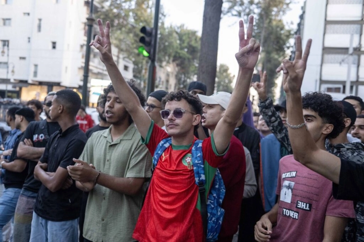 Manifestación de jóvenes marroquíes