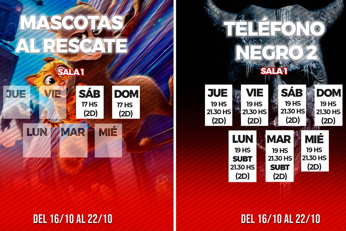 Cartelera del cine del 16 al 22 de octubre