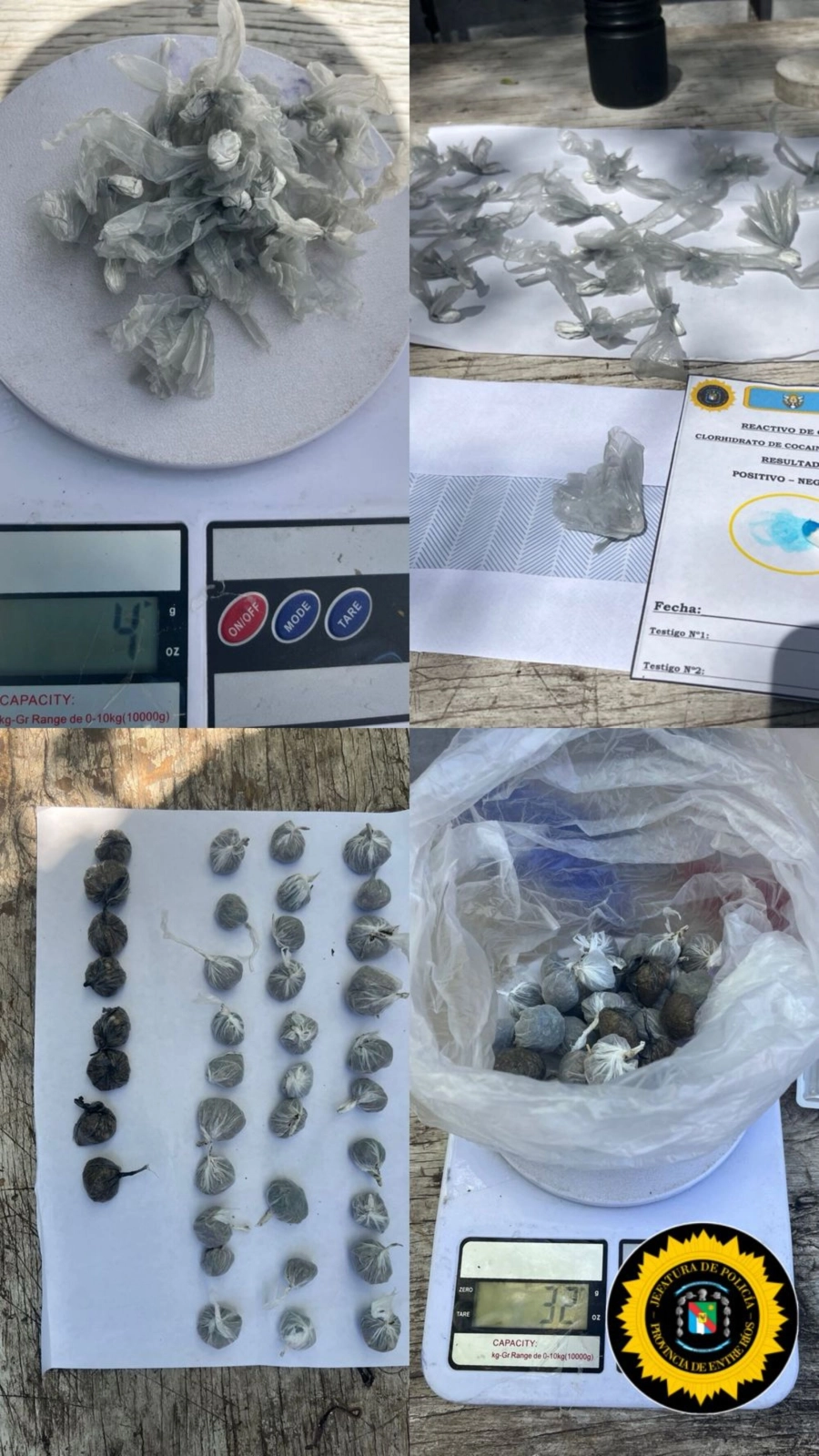 Fueron secuestrados <b>22 envoltorios con clorhidrato de coca&iacute;na</b>