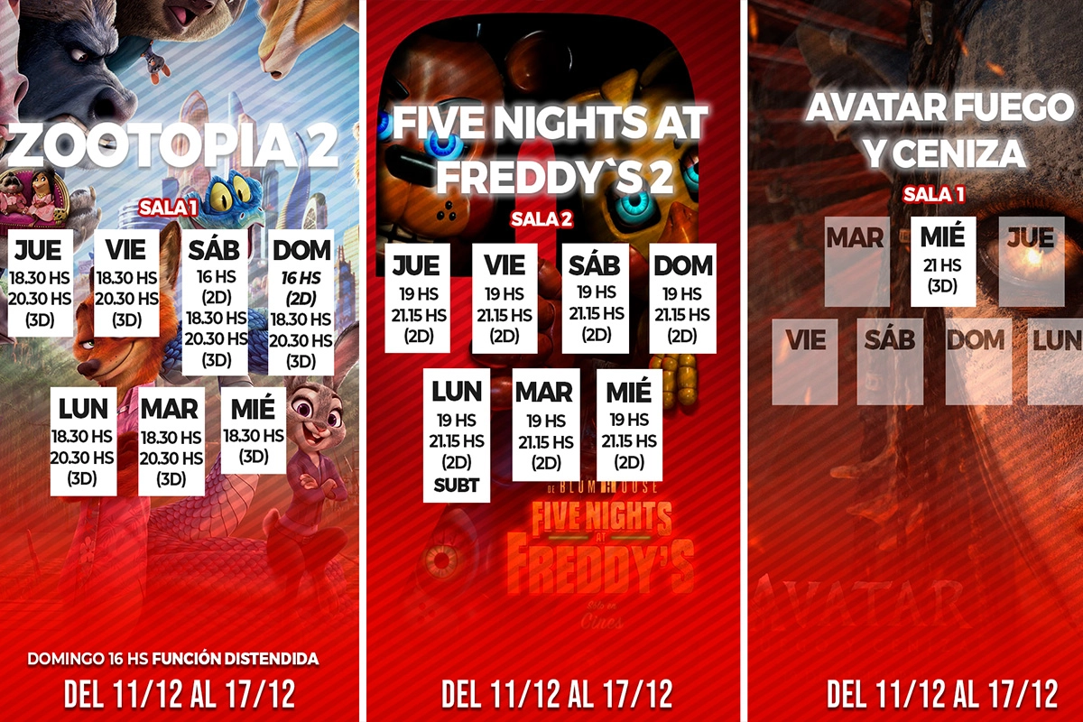 Cine. Cartelera del 11/12 al 17/12