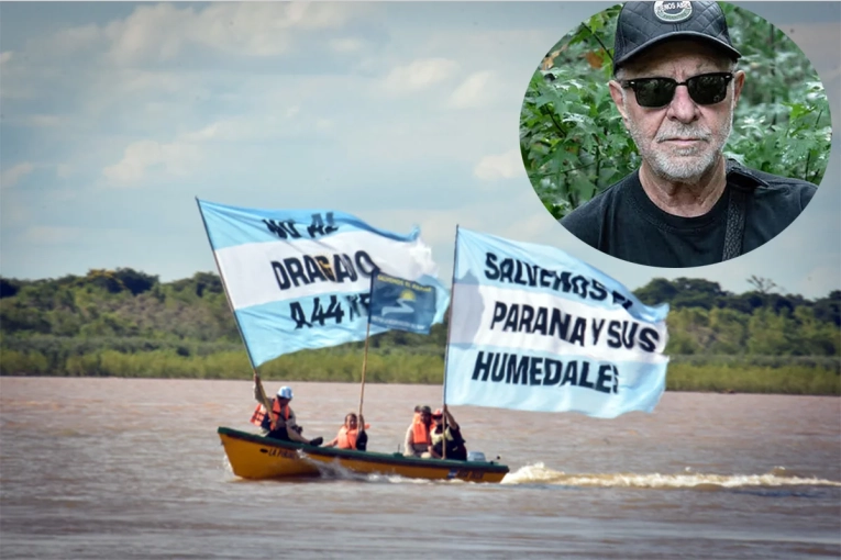 Le&oacute;n Gieco respald&oacute; la traves&iacute;a por el Paran&aacute; y reclam&oacute; soberan&iacute;a sobre los r&iacute;os