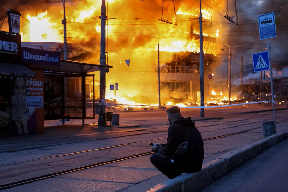 Bombardeo ruso en Kiev