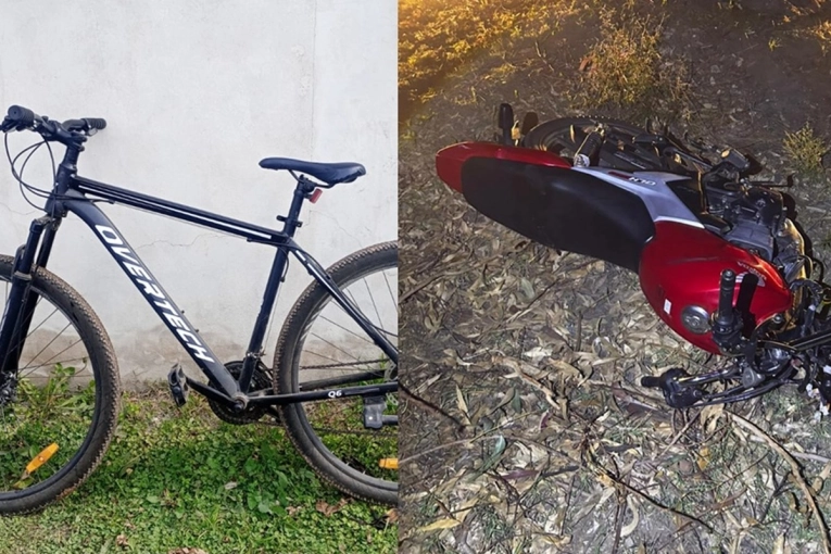 Hallaron una moto abandonada y recuperaron una bicicleta robada en dos operativos policiales