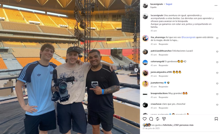 <i>Uno de los posteos de Lucas Vignale: "Aunque ya ganamos con estar ac&aacute;, juntos y compartiendo en familia"</i>