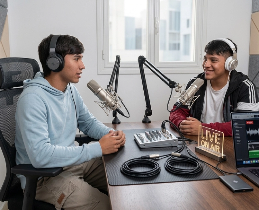 <i>La radio transmit&iacute;a internamente en todo el Colegio Nacional</i>
