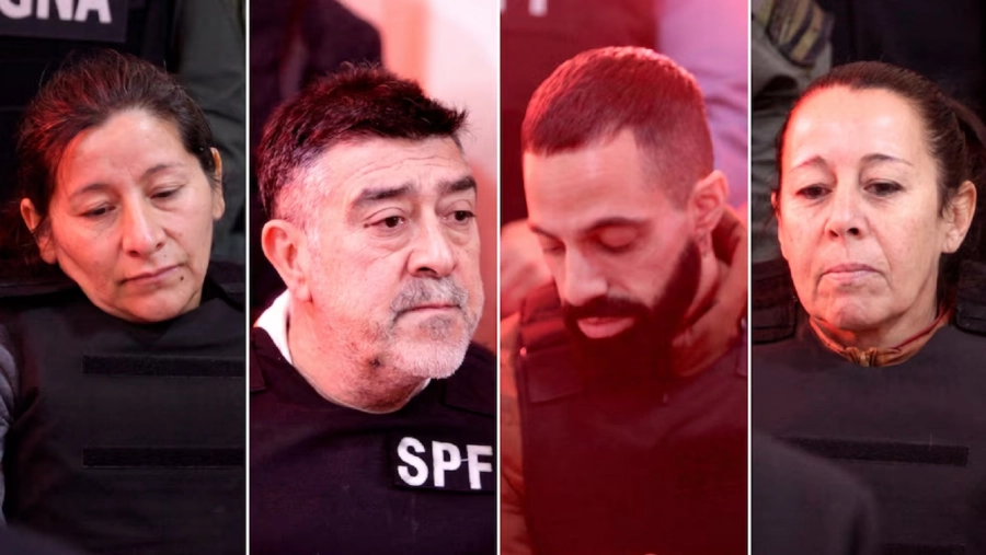 <i>Laudelina Pe&ntilde;a, Carlos P&eacute;rez, Federico Soria y Mar&iacute;a Victoria Caillava, algunos de los imputados</i>